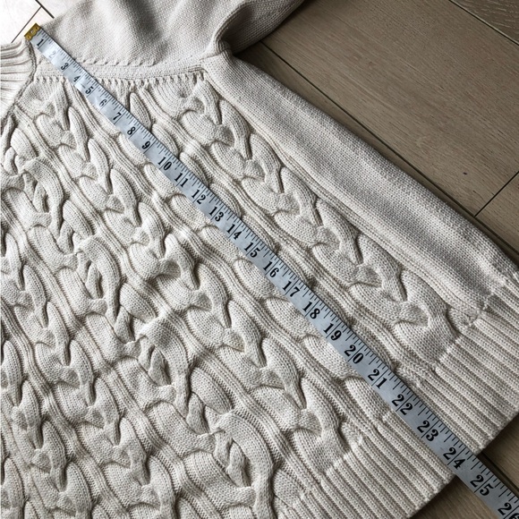 Talbots Cable Knit Turtleneck Sweater in Cream White Size 2X - Picture 5 of 12